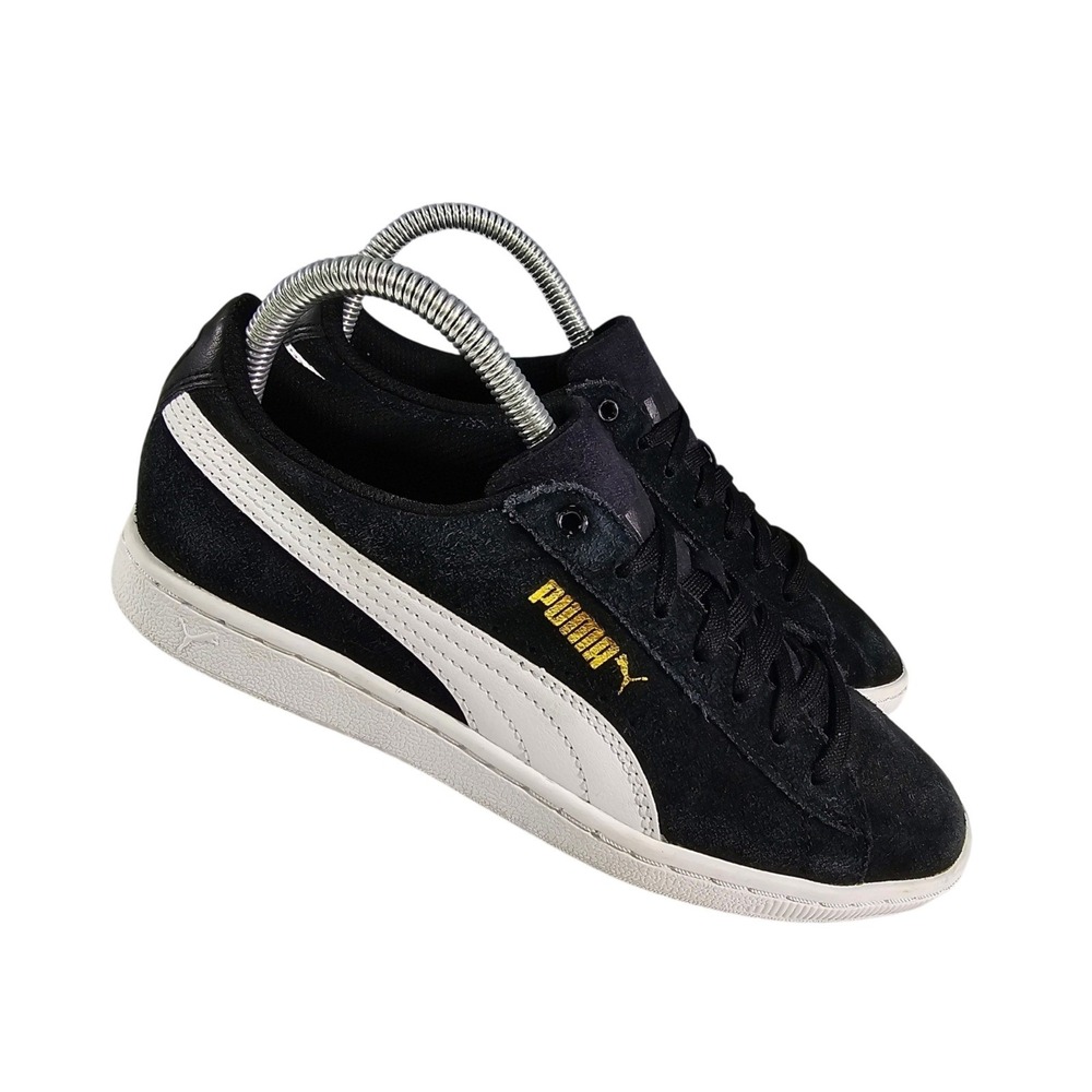 PUMA Turin II Women's Sneakers Sz 6.5 US Black White Suede Retro Shoes 365714-02